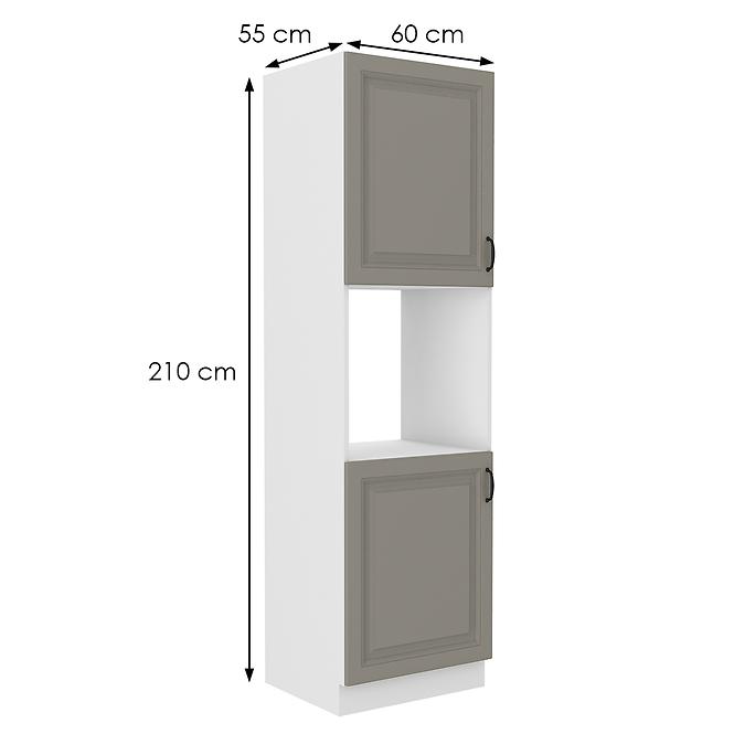Konyhaszekrény Stilo claygrey/fehér 60dp/210 2f