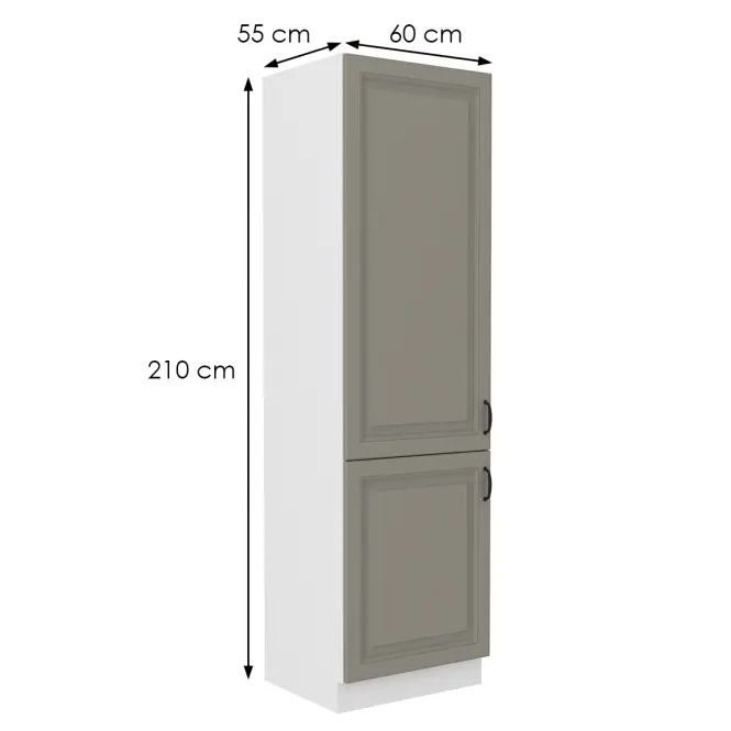 Konyhaszekrény Stilo claygrey/fehér 60lo/210 2f,2