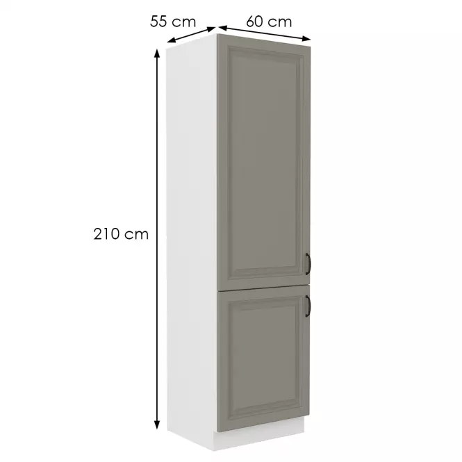 Konyhaszekrény Stilo claygrey/fehér 60dk/210 2f
