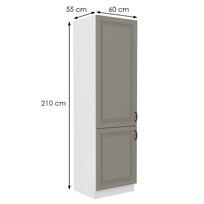 Konyhaszekrény Stilo claygrey/fehér 60dk/210 2f