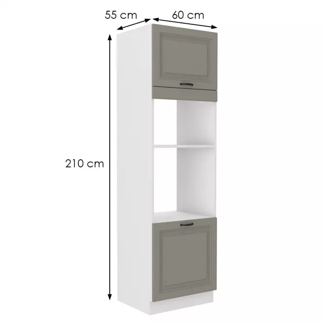 Konyhaszekrény Stilo claygrey/fehér 60dmp/210 2f