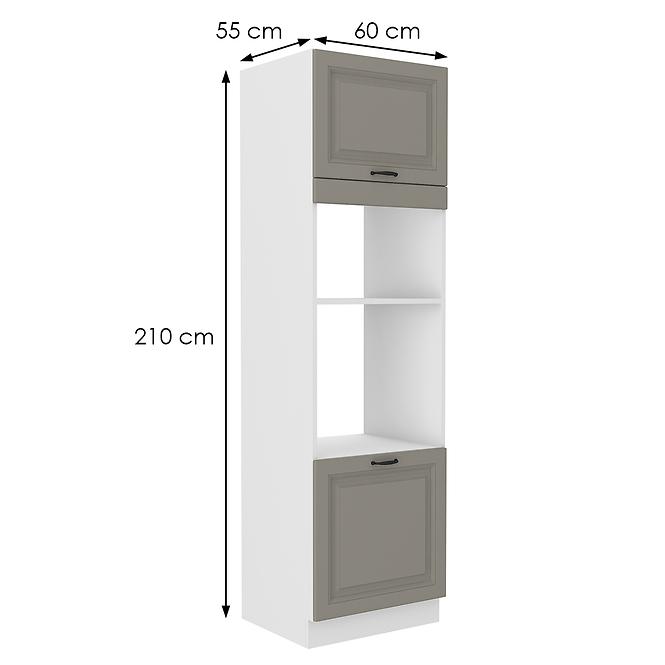 Konyhaszekrény Stilo claygrey/fehér 60dmp/210 2f,2