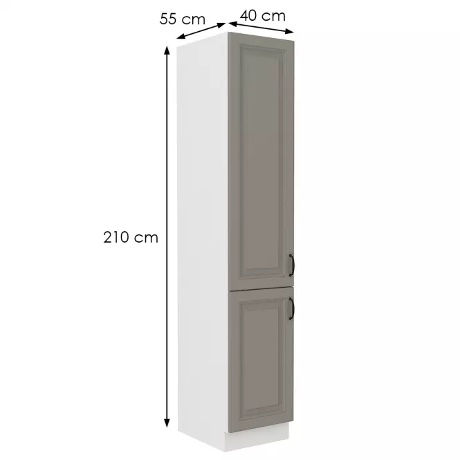 Konyhaszekrény Stilo claygrey/fehér 40dk/210 2f