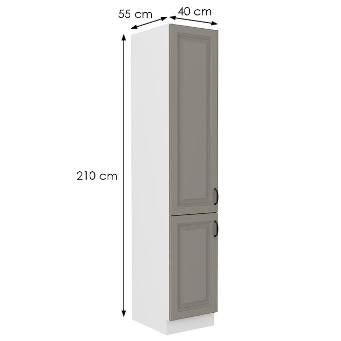 Konyhaszekrény Stilo claygrey/fehér 40dk/210 2f