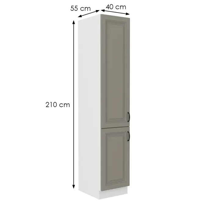 Konyhaszekrény Stilo claygrey/fehér 40dk/210 2f,2