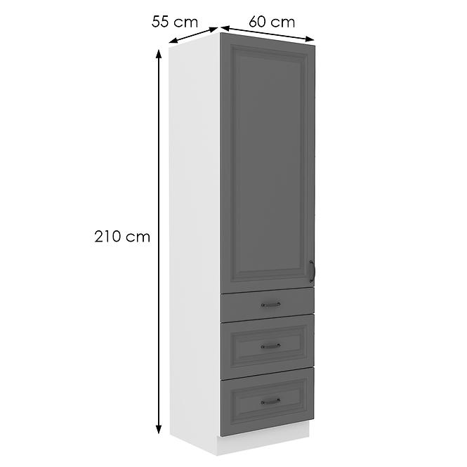 Konyhaszekrény Stilo dustgrey/fehér 60dks/210 3s 1f