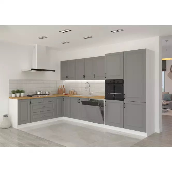 Konyhaszekrény Stilo dustgrey/fehér 60dks/210 3s 1f