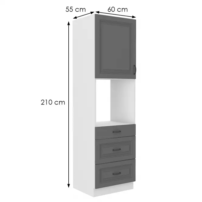 Konyhaszekrény Stilo dustgrey/fehér 60dps/210 3s 1f
