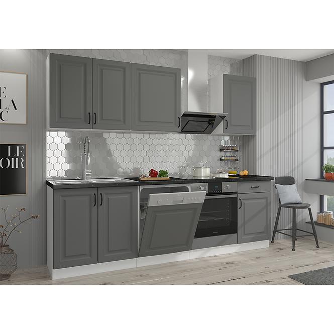 Konyhaszekrény Stilo dustgrey/fehér 60dps/210 3s 1f