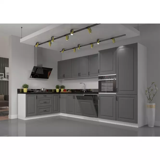 Konyhaszekrény Stilo dustgrey/fehér 60lo/210 2f