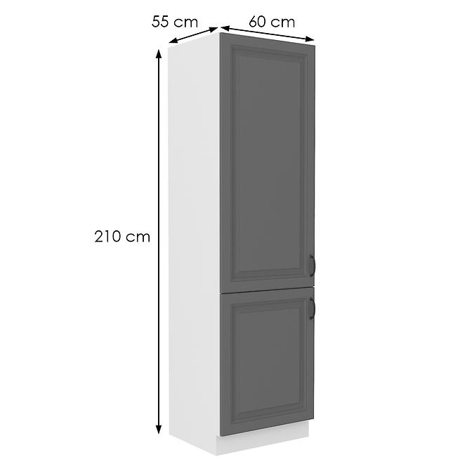Konyhaszekrény Stilo dustgrey/fehér 60dk/210 2f
