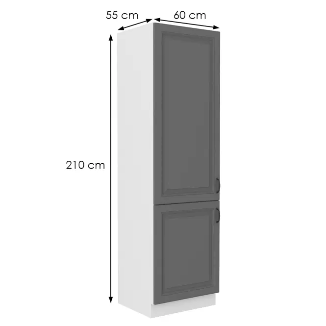 Konyhaszekrény Stilo dustgrey/fehér 60dk/210 2f,2
