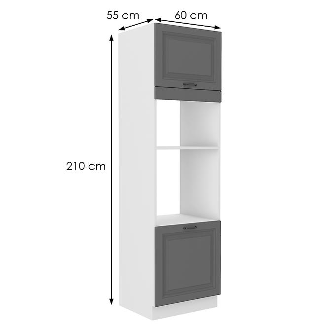 Konyhaszekrény Stilo dustgrey/fehér 60dmp/210 2f