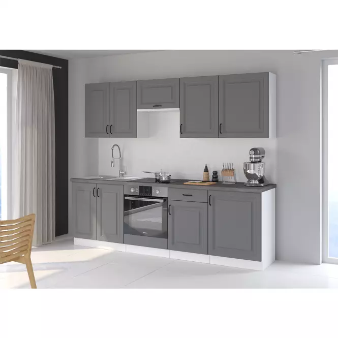 Konyhaszekrény Stilo dustgrey/fehér 60dmp/210 2f