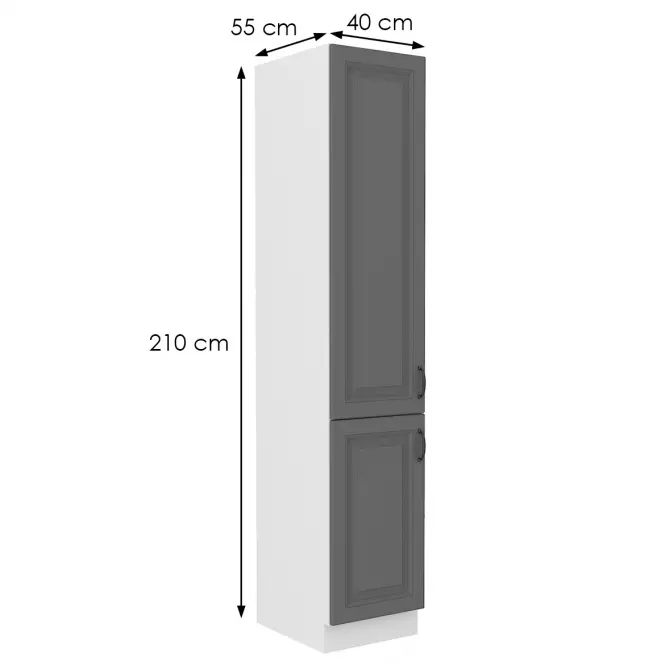 Konyhaszekrény Stilo dustgrey/fehér 40dk/210 2f