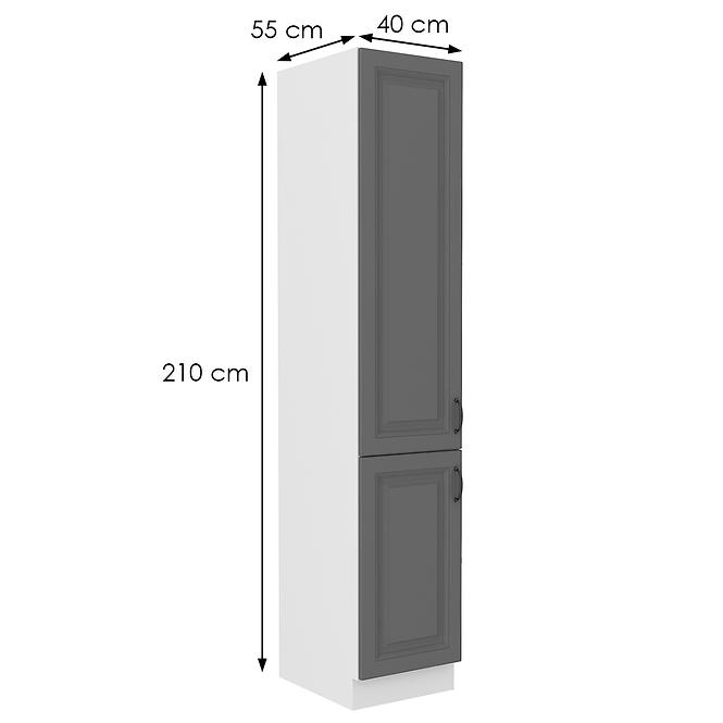 Konyhaszekrény Stilo dustgrey/fehér 40dk/210 2f