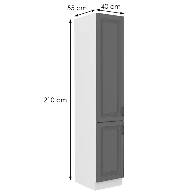 Konyhaszekrény Stilo dustgrey/fehér 40dk/210 2f,2