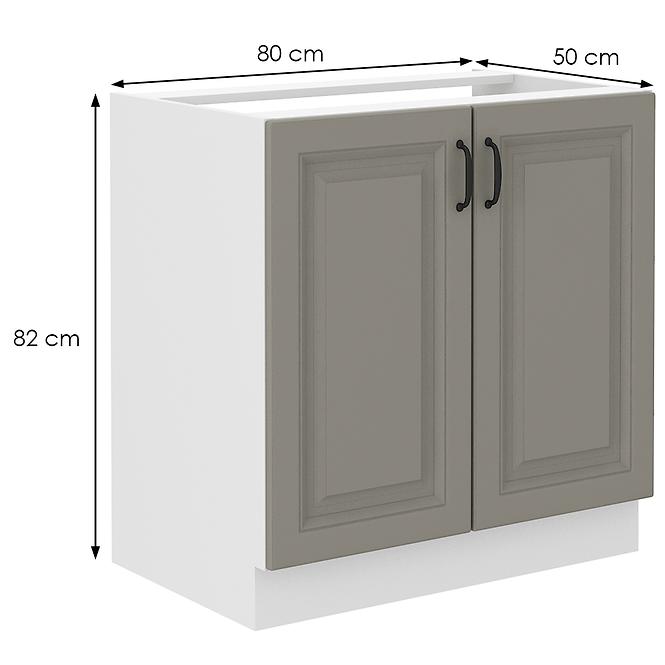 Konyhaszekrény Stilo claygrey/fehér 80zl 2f bb
