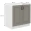 Konyhaszekrény Stilo claygrey/fehér 80zl 2f bb,2