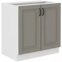 Konyhaszekrény Stilo claygrey/fehér 80d 2f bb