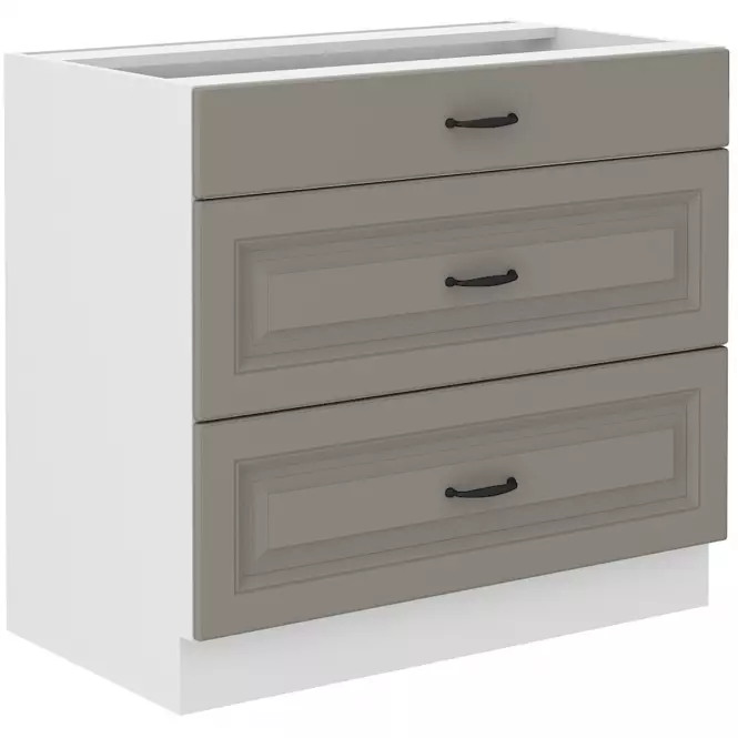 Konyhaszekrény Stilo claygrey/fehér 80d 3s bb