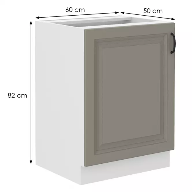 Konyhaszekrény Stilo claygrey/fehér 60d 1f bb
