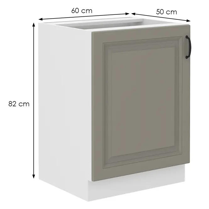 Konyhaszekrény Stilo claygrey/fehér 60d 1f bb,2