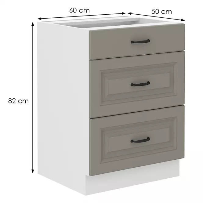 Konyhaszekrény Stilo claygrey/fehér 60d 3s bb