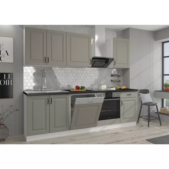 Konyhaszekrény Stilo claygrey/fehér 60d 3s bb