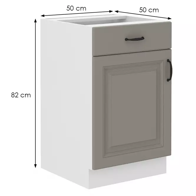 Konyhaszekrény Stilo claygrey/fehér 50d 1f 1s bb
