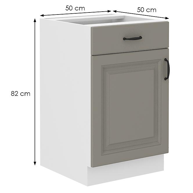 Konyhaszekrény Stilo claygrey/fehér 50d 1f 1s bb