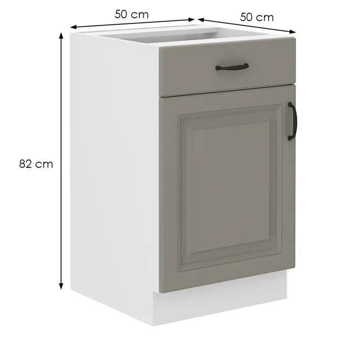 Konyhaszekrény Stilo claygrey/fehér 50d 1f 1s bb,2