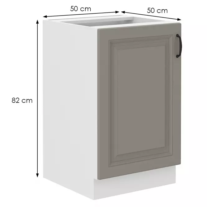 Konyhaszekrény Stilo claygrey/fehér 50zl 1f bb