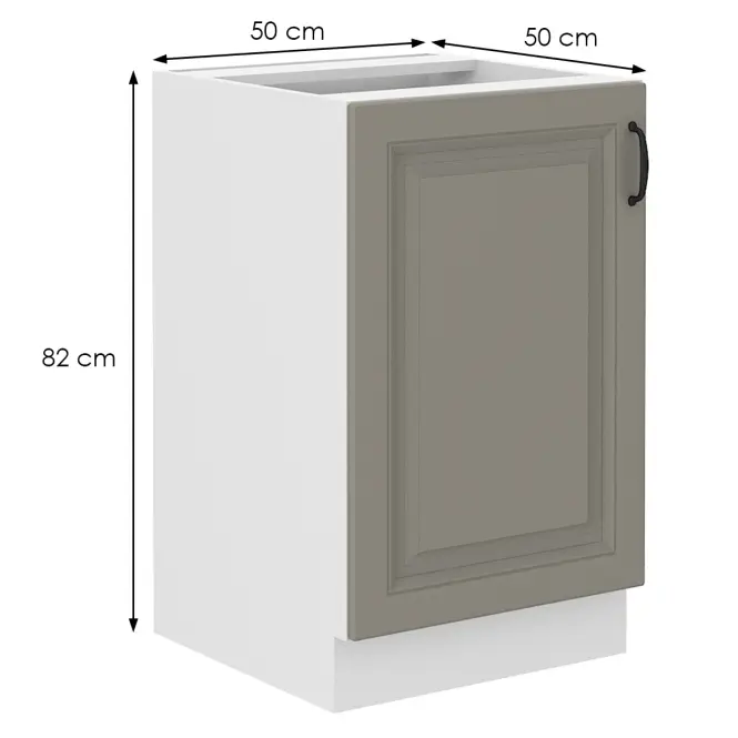 Konyhaszekrény Stilo claygrey/fehér 50zl 1f bb,2