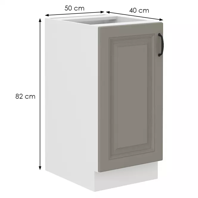 Konyhaszekrény Stilo claygrey/fehér 40d 1f bb