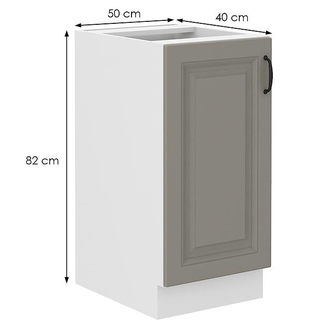 Konyhaszekrény Stilo claygrey/fehér 40d 1f bb