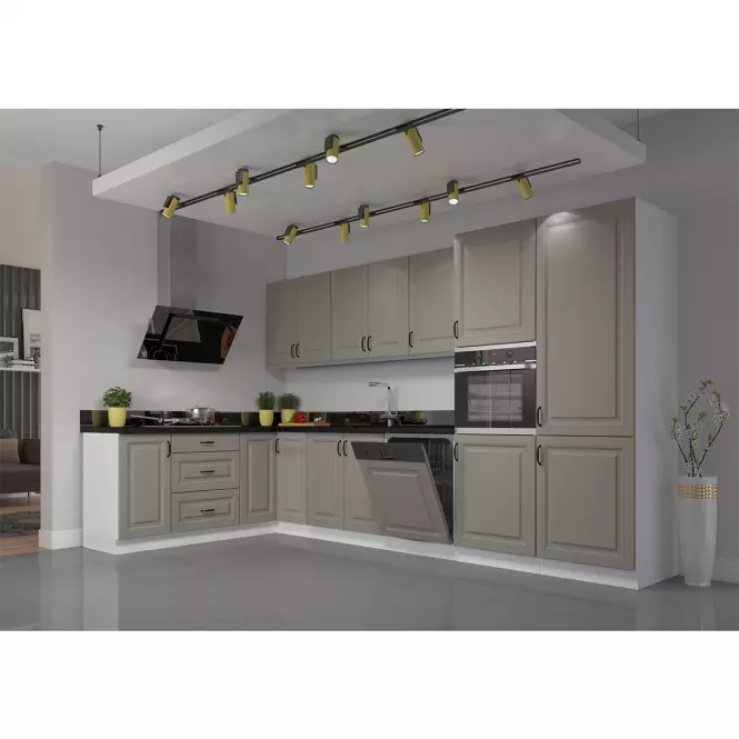Konyhaszekrény Stilo claygrey/fehér 40d 1f bb