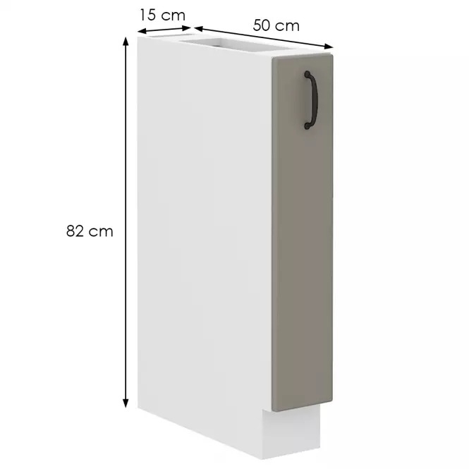 Konyhaszekrény Stilo claygrey/fehér 15d cargo bb