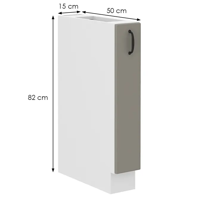 Konyhaszekrény Stilo claygrey/fehér 15d cargo bb,2