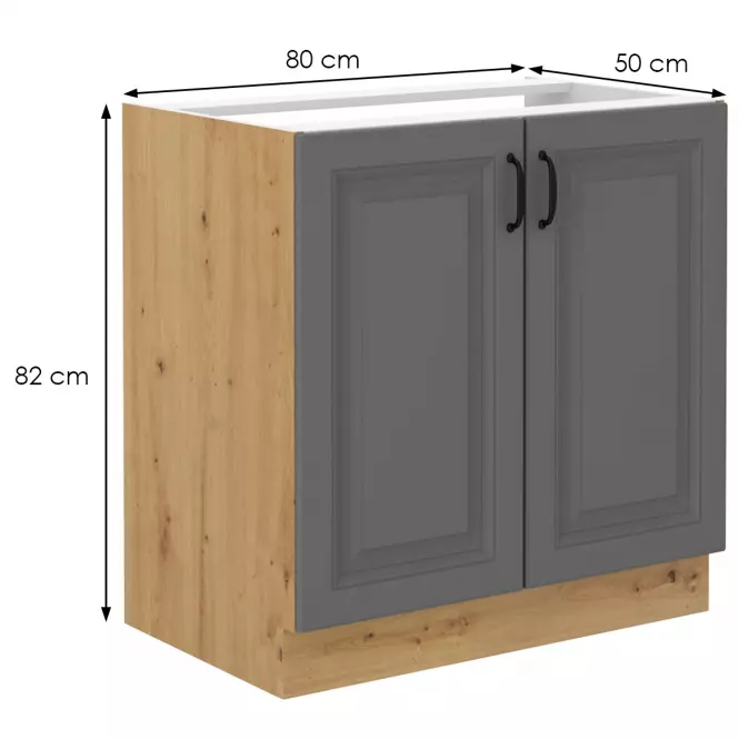 Konyhaszekrény Stilo dustgrey/artisan 80zl 2f bb,2