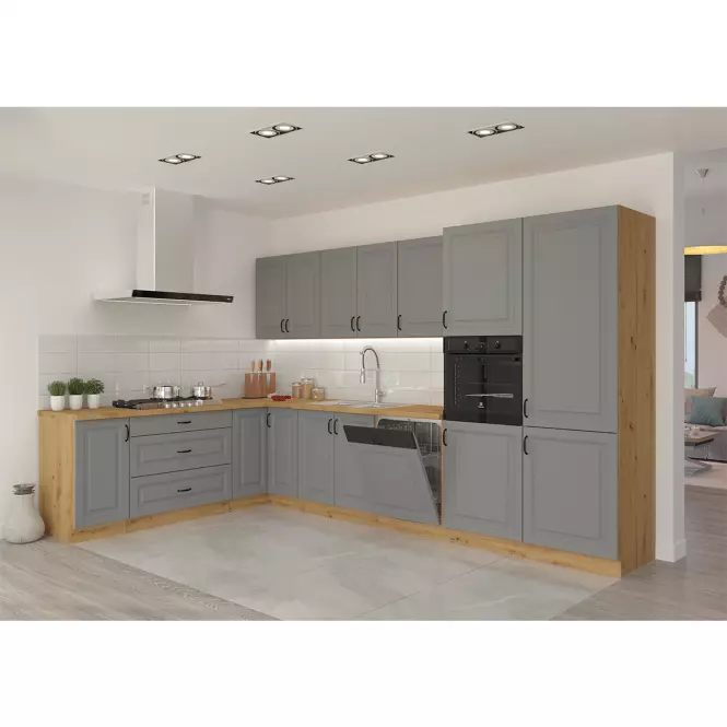Konyhaszekrény Stilo dustgrey/artisan 80d 2f bb,4