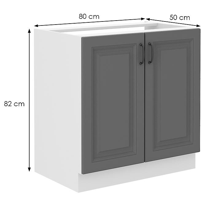 Konyhaszekrény Stilo dustgrey/fehér 80zl 2f bb,2