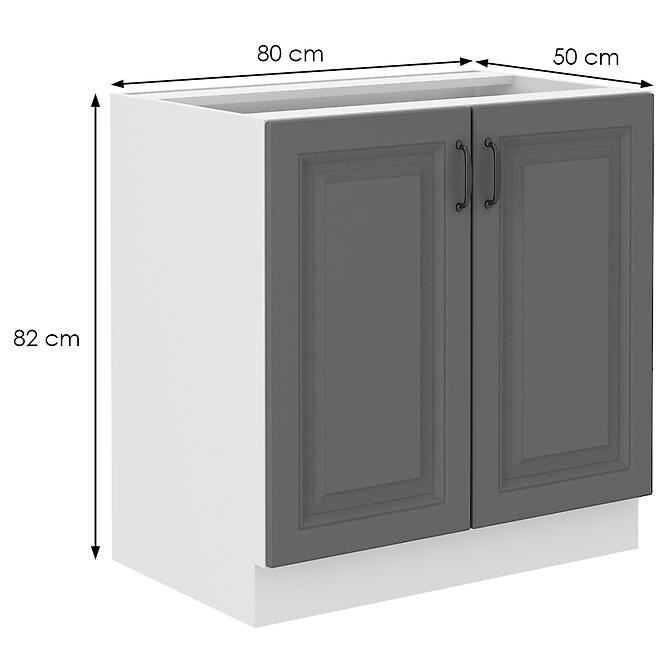 Konyhaszekrény Stilo dustgrey/fehér 80d 2f bb
