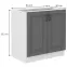 Konyhaszekrény Stilo dustgrey/fehér 80d 2f bb,2