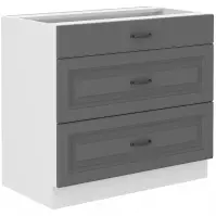 Konyhaszekrény Stilo dustgrey/fehér 80d 3s bb