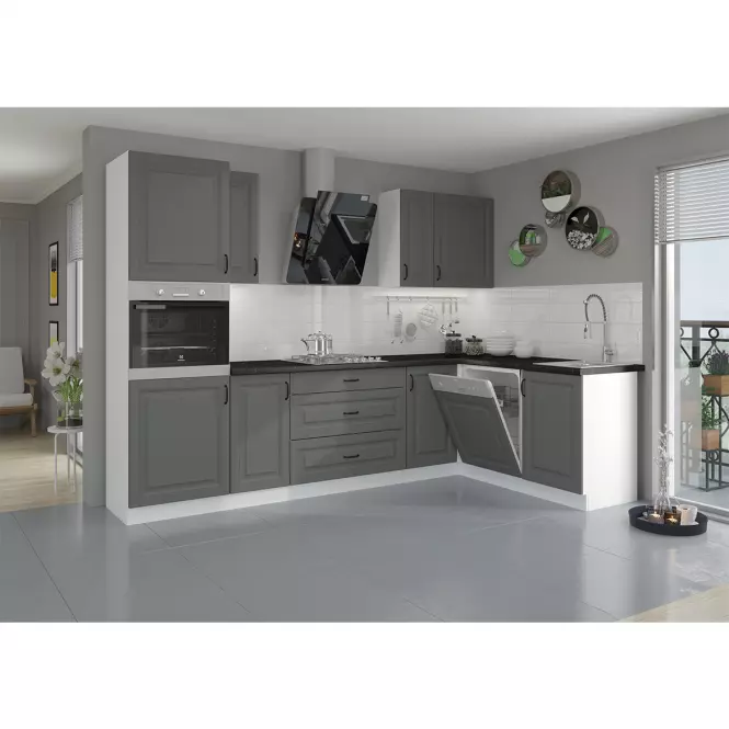 Konyhaszekrény Stilo dustgrey/fehér 80d 3s bb