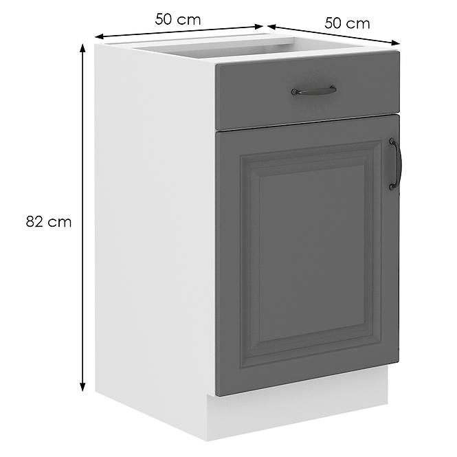 Konyhaszekrény Stilo dustgrey/fehér 50d 1f 1s bb