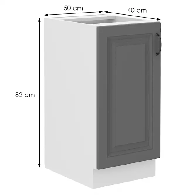 Konyhaszekrény Stilo dustgrey/fehér 40d 1f bb