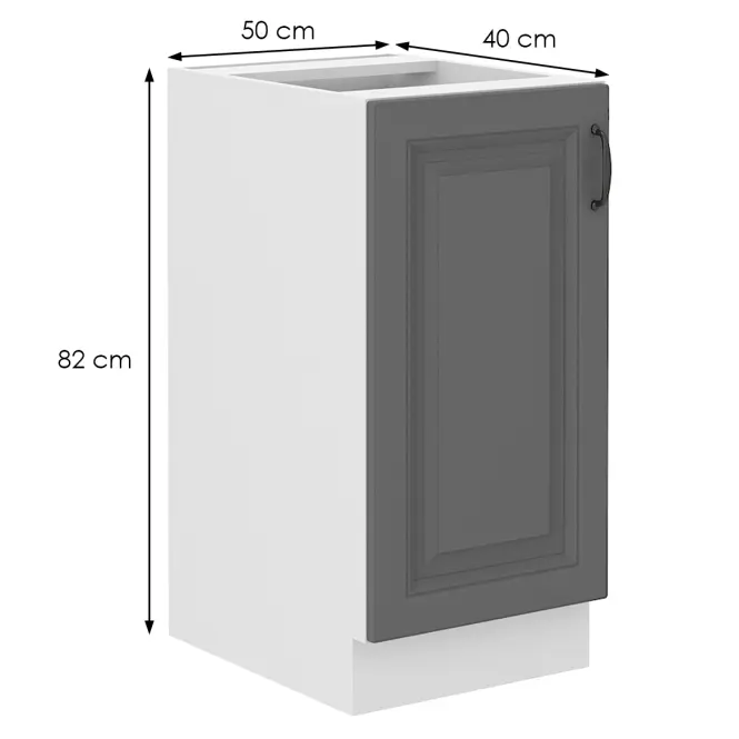Konyhaszekrény Stilo dustgrey/fehér 40d 1f bb,2