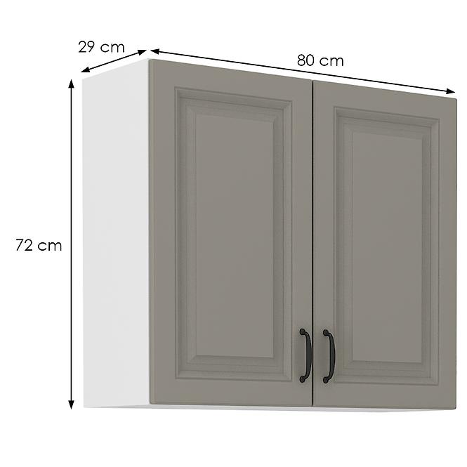 Konyhaszekrény Stilo claygrey/fehér 80g/72 2f